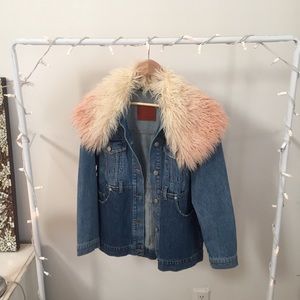 jean jacket with shearling collar